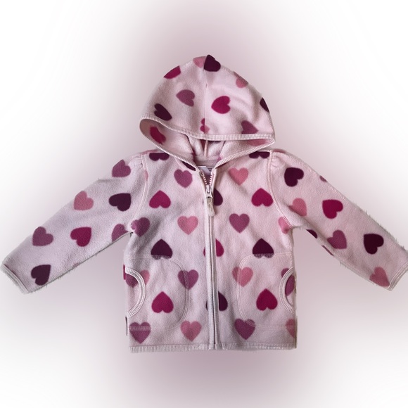 Valentine’s Day Y2K Heart Fleece Zip Up Jacket 18 24 Months Baby Girl - Picture 2 of 9